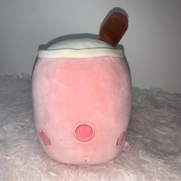 Pink Strawberry Bo Ba Milk Tea Cup Plushie Toy - Picture 3 of 7